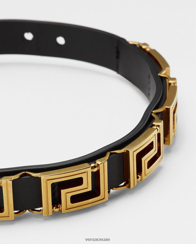 نحيف قلادة جلدية يونانية Versace أسود 0FVD2J746 مُكَمِّلات