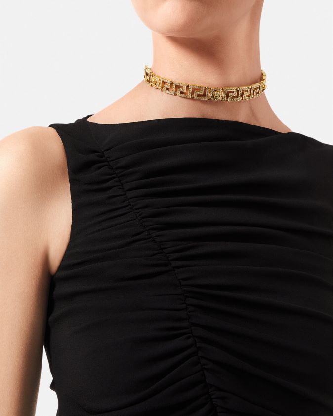 نحيف قلادة كريستال ميدوسا اليونانية Versace ذهب 0FVD2J747 مُكَمِّلات
