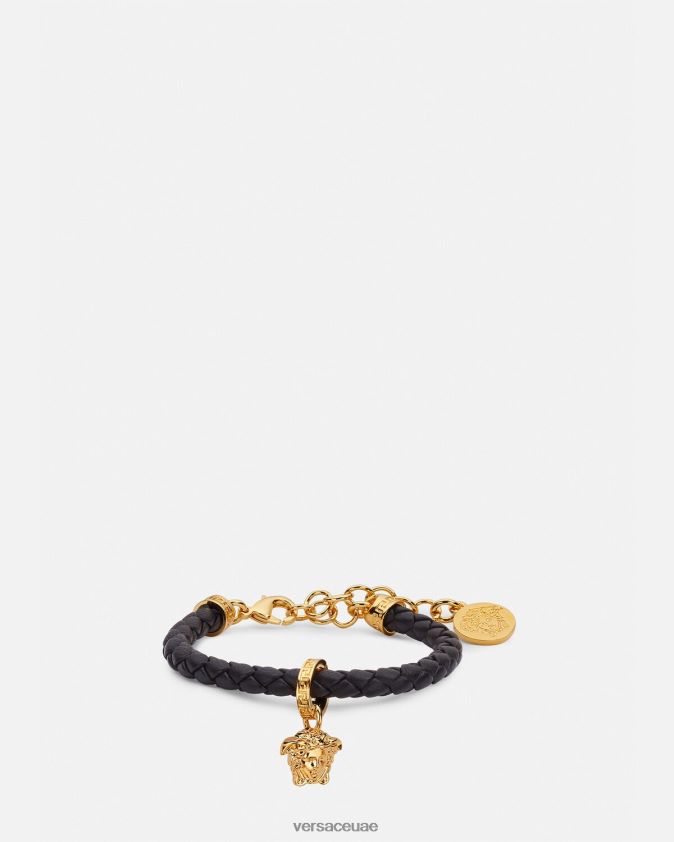 نحيف ميدوسا سوار جلد مضفر Versace أسود 0FVD2J767 مُكَمِّلات