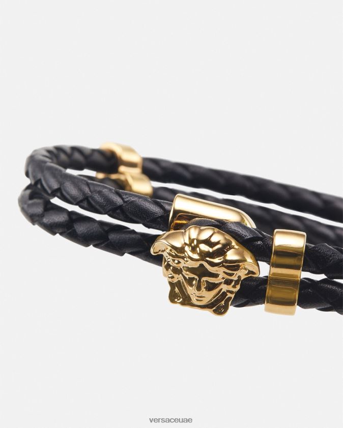 نحيف ميدوسا سوار جلد مضفر Versace ذهب 0FVD2J768 مُكَمِّلات