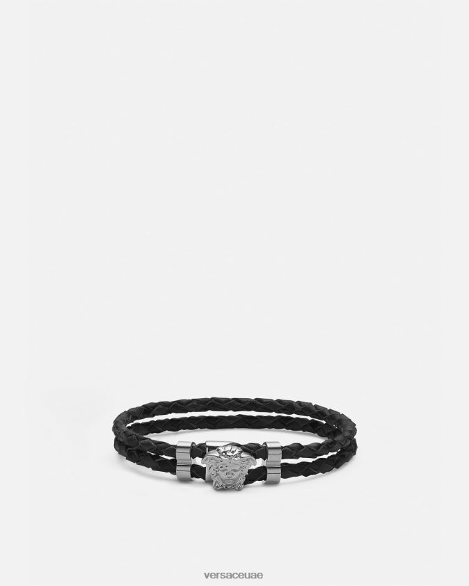 نحيف ميدوسا سوار جلد مضفر Versace أسود 0FVD2J769 مُكَمِّلات