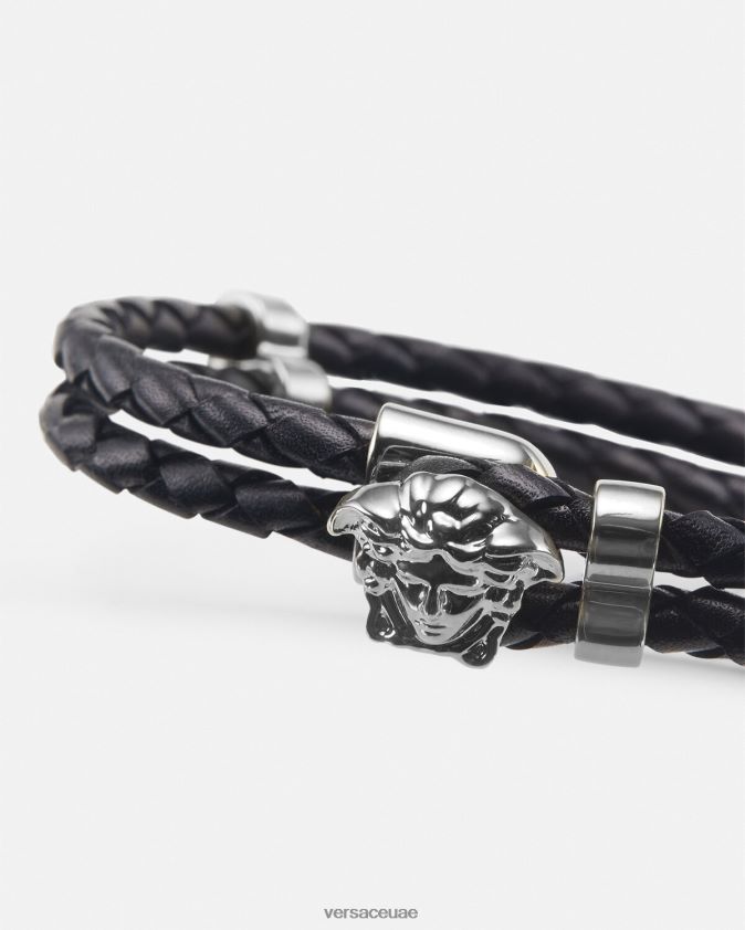 نحيف ميدوسا سوار جلد مضفر Versace أسود 0FVD2J769 مُكَمِّلات