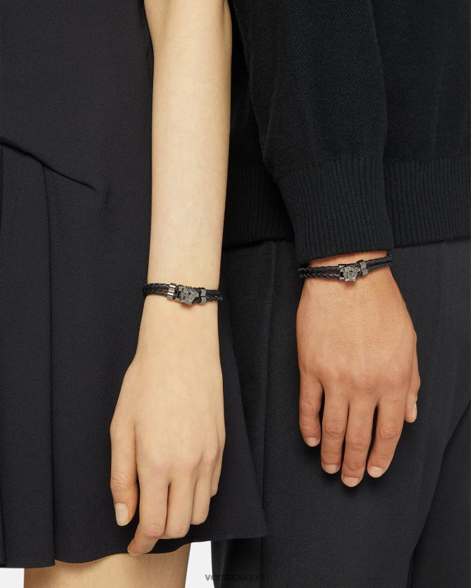 نحيف ميدوسا سوار جلد مضفر Versace أسود 0FVD2J769 مُكَمِّلات