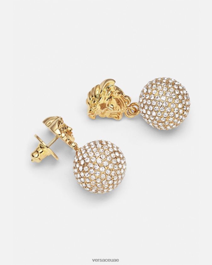نحيف ميدوسا أقراط الكرة الكريستال Versace ذهب 0FVD2J776 مُكَمِّلات