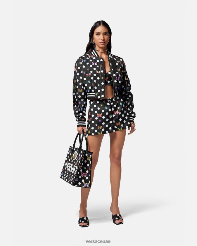 نحيف الفراشات سترة بومبر المحاصيل Versace لون واحد 0FVD2J78 ملابس