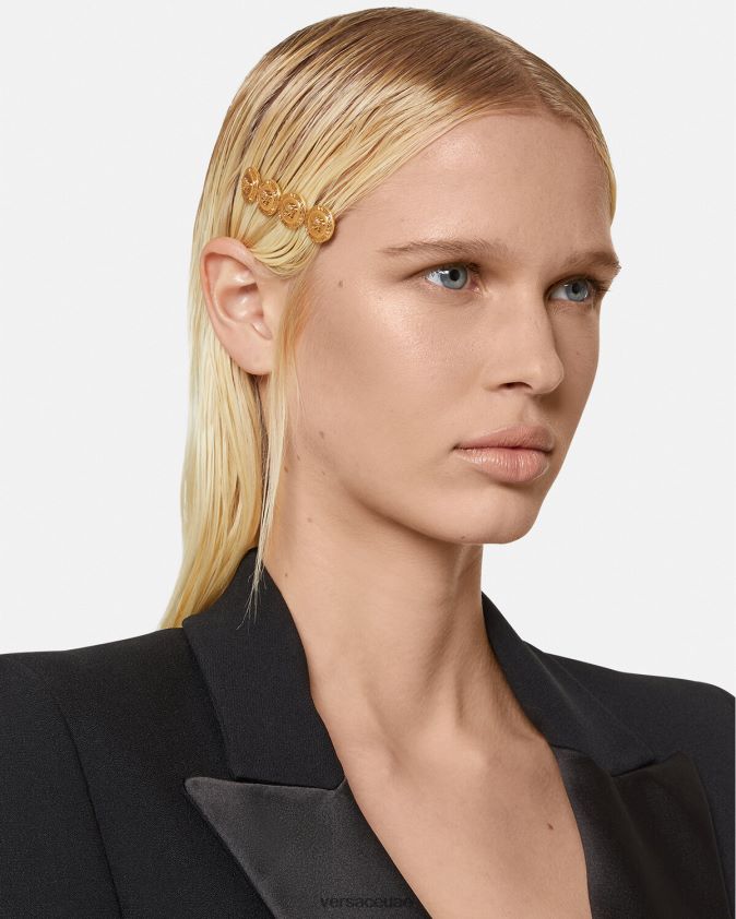 نحيف دبوس شعر تحية ميدوسا الأيمن Versace تحية الذهب 0FVD2J796 مُكَمِّلات