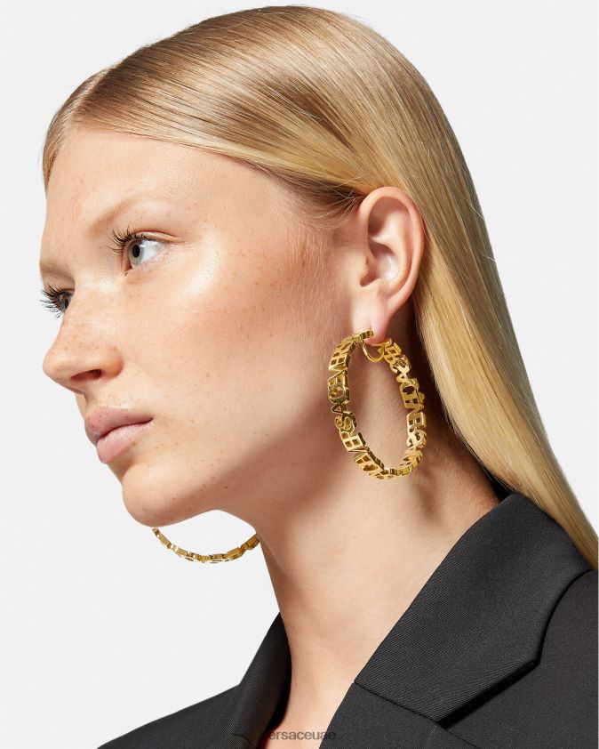 نحيف أقراط حلقية بشعار الماركة Versace ذهب 0FVD2J803 مُكَمِّلات