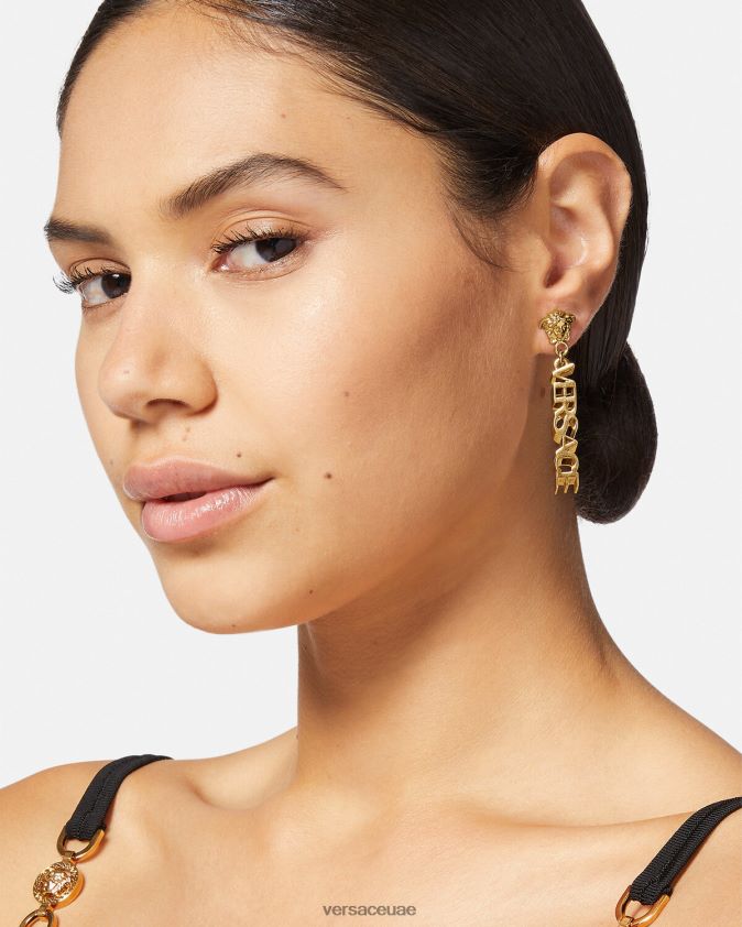 نحيف أقراط متدلية بشعار لا ميدوسا Versace ذهب 0FVD2J804 مُكَمِّلات