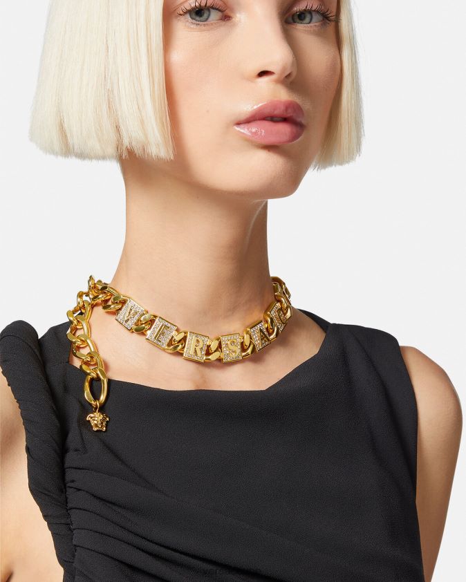 نحيف قلادة بلاط الكريستال Versace ذهب 0FVD2J807 مُكَمِّلات