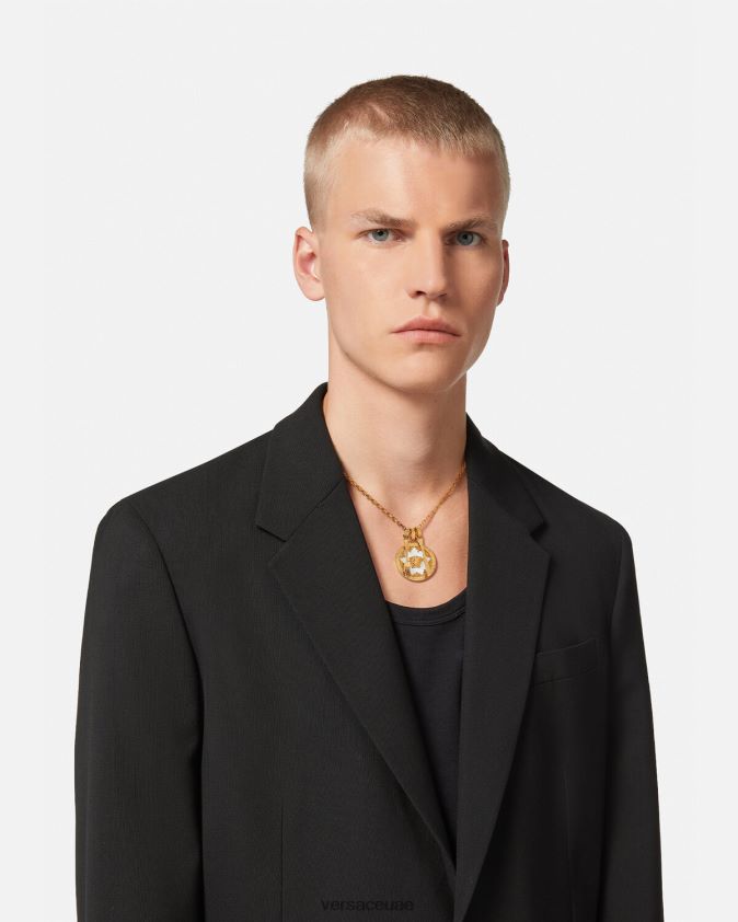 نحيف قلادة لوحة ميدوسا Versace أبيض 0FVD2J815 مُكَمِّلات