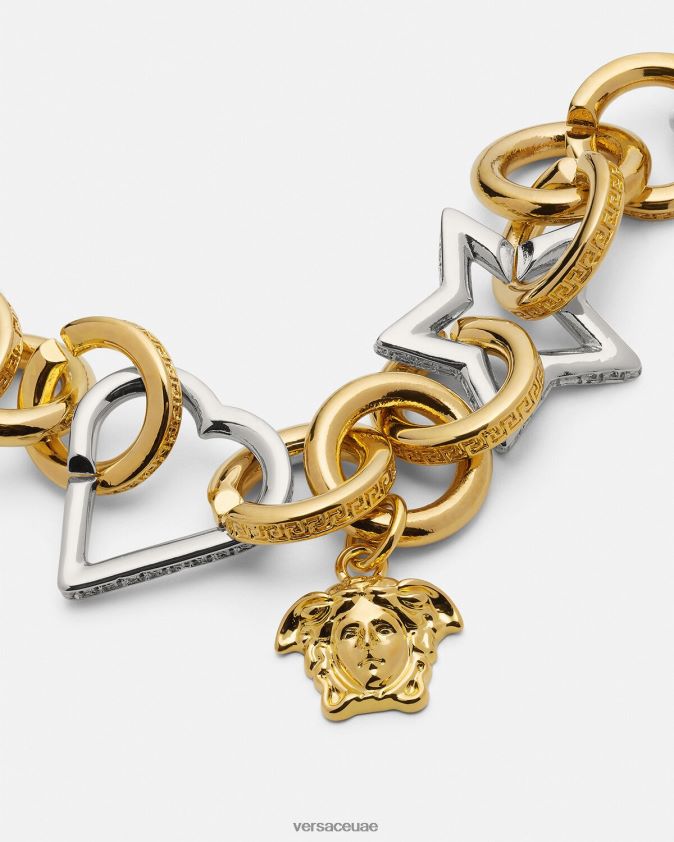 نحيف قلادة سلسلة غير تقليدي Versace الفضة والذهب 0FVD2J829 مُكَمِّلات