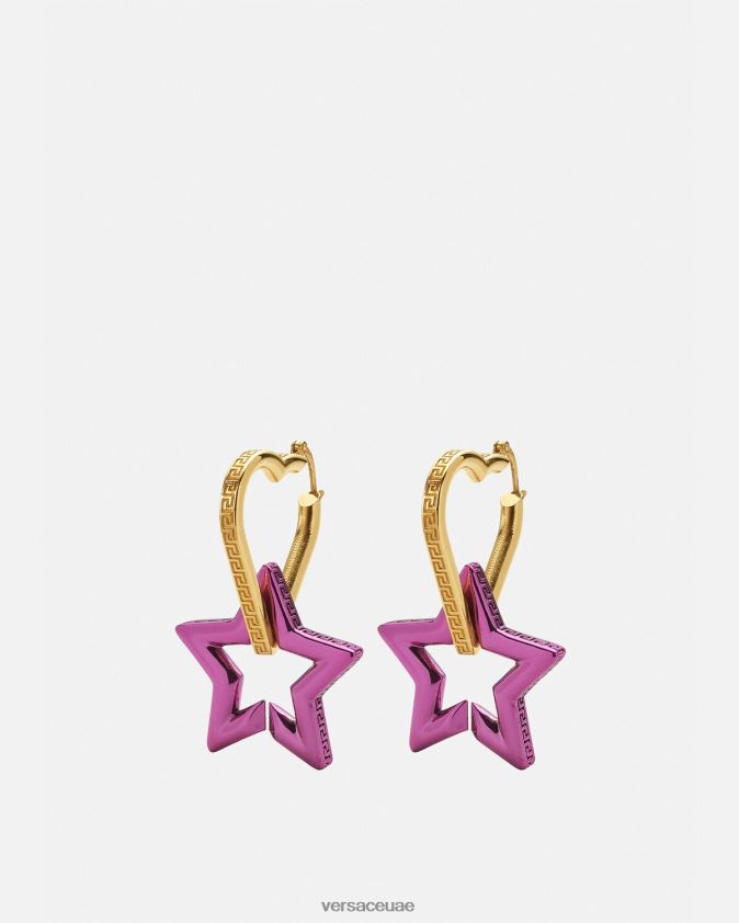 نحيف أقراط هوب سلسلة غير تقليدي Versace الذهب والفوشيه 0FVD2J830 مُكَمِّلات