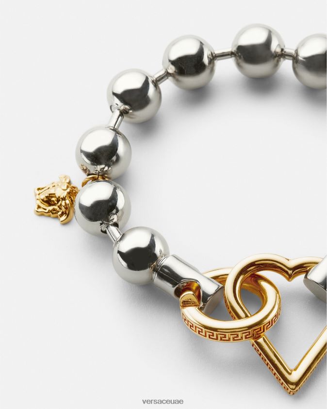 نحيف سوار سلسلة غير تقليدي Versace الفضة والذهب 0FVD2J831 مُكَمِّلات