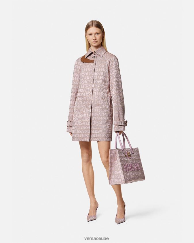 نحيف كل انحاء معطفا خندق قصير Versace الوردي والطباعة 0FVD2J83 ملابس