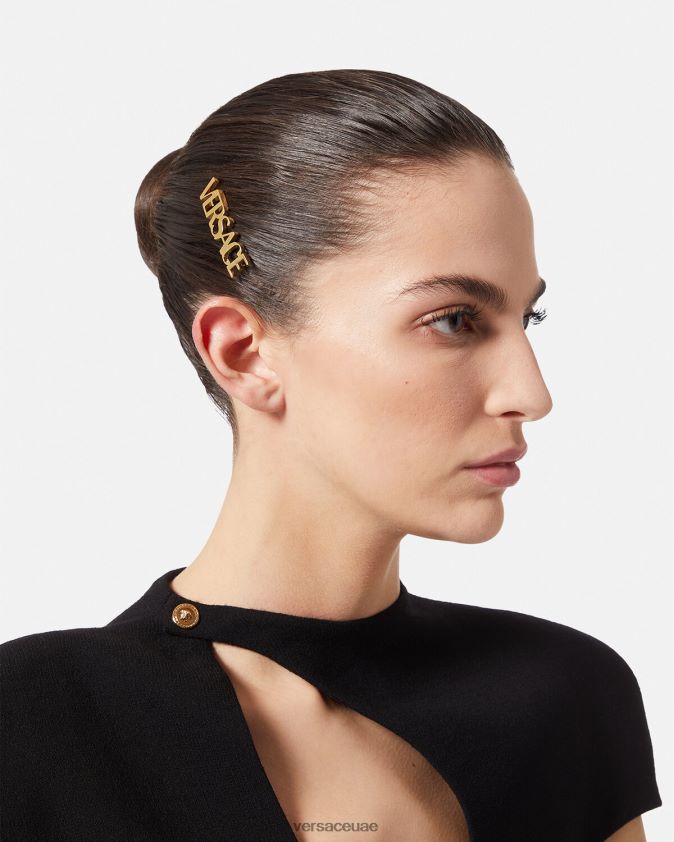 نحيف مقطع شعر على اليمين بشعار Versace ذهب 0FVD2J848 مُكَمِّلات