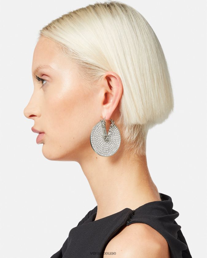 نحيف أقراط كريستال فيرتوس Versace فضة 0FVD2J856 مُكَمِّلات