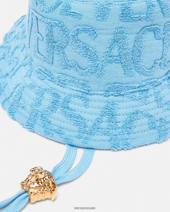 نحيف قبعة دلو منشفة بالكامل Versace أزرق فاتح 0FVD2J858 مُكَمِّلات