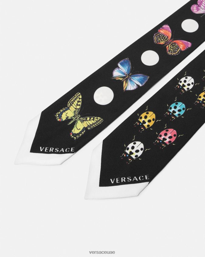 نحيف ربطة عنق وشاح حرير الفراشات Versace مطبعة 0FVD2J863 مُكَمِّلات