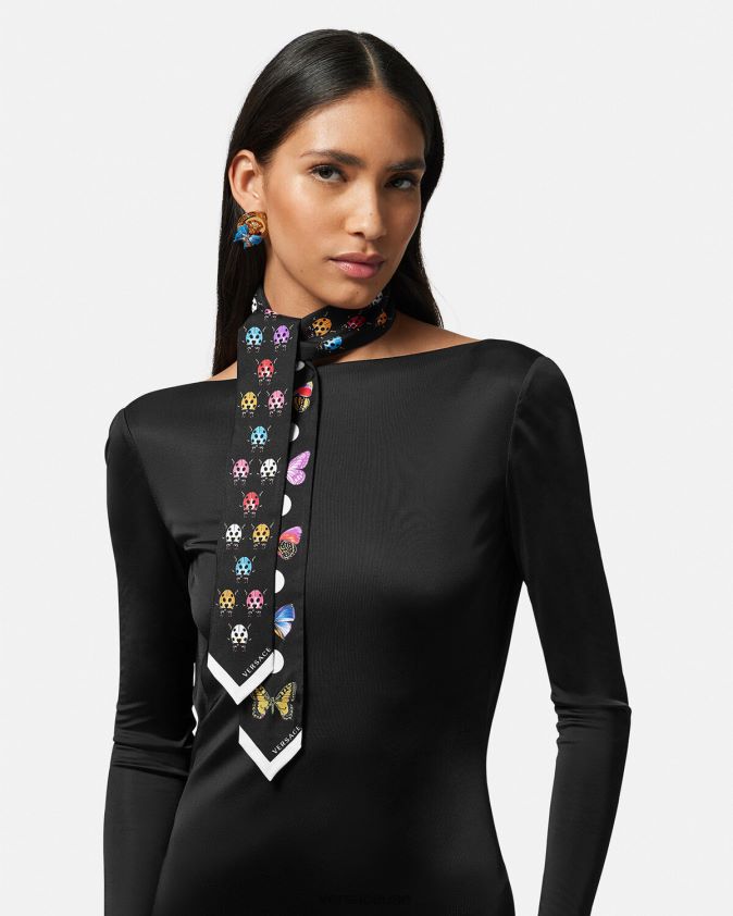 نحيف ربطة عنق وشاح حرير الفراشات Versace مطبعة 0FVD2J863 مُكَمِّلات