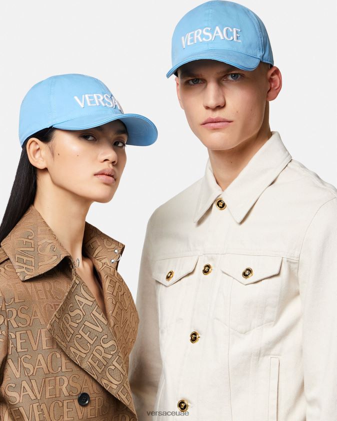 نحيف قبعة بيسبول بشعار الماركة Versace أزرق فاتح 0FVD2J872 مُكَمِّلات