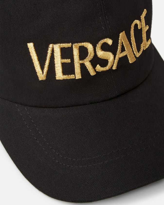 نحيف قبعة شعار مطرزة Versace أسود 0FVD2J878 مُكَمِّلات