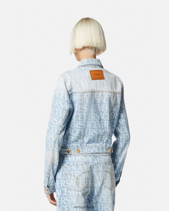 نحيف سترة الدنيم بالكامل Versace أزرق 0FVD2J87 ملابس