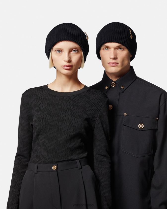 نحيف قبعة مضلعة دبوس الأمان Versace أسود 0FVD2J882 مُكَمِّلات