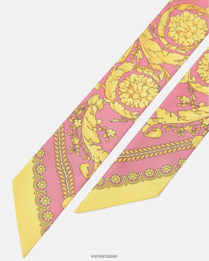 نحيف ربطة عنق من الحرير الباروكي Versace لون القرنفل 0FVD2J888 مُكَمِّلات