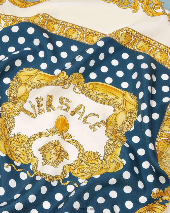 نحيف صدف باروكي وشاح حريري كبير Versace مطبعة 0FVD2J898 مُكَمِّلات