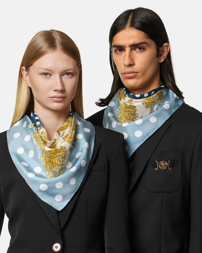 نحيف صدف باروكي وشاح حريري كبير Versace مطبعة 0FVD2J898 مُكَمِّلات
