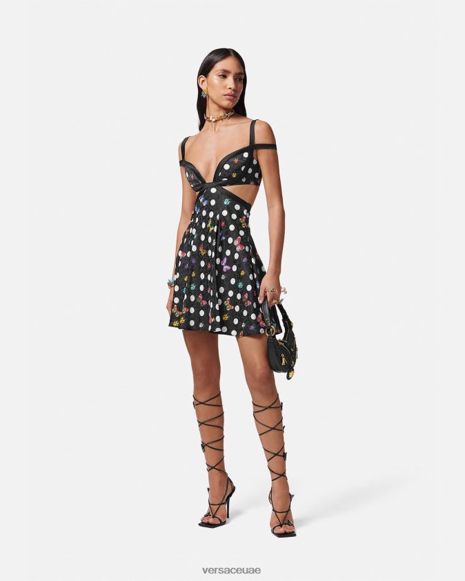 نحيف فستان قصير بفتحات فراشات Versace لون واحد 0FVD2J8 ملابس