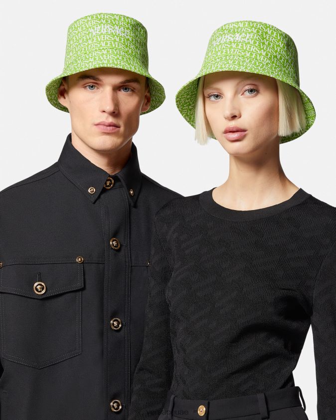 نحيف كل انحاء قبعة دلو Versace الأخضر والطباعة 0FVD2J905 مُكَمِّلات