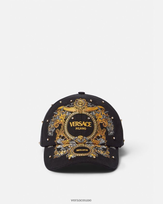نحيف قبعة بيسبول شبكية من الكريستال الباروكي Versace أسود 0FVD2J908 مُكَمِّلات