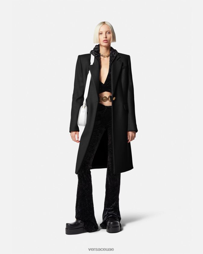 نحيف ميدوسا معطف طويل من الصوف Versace أسود 0FVD2J91 ملابس