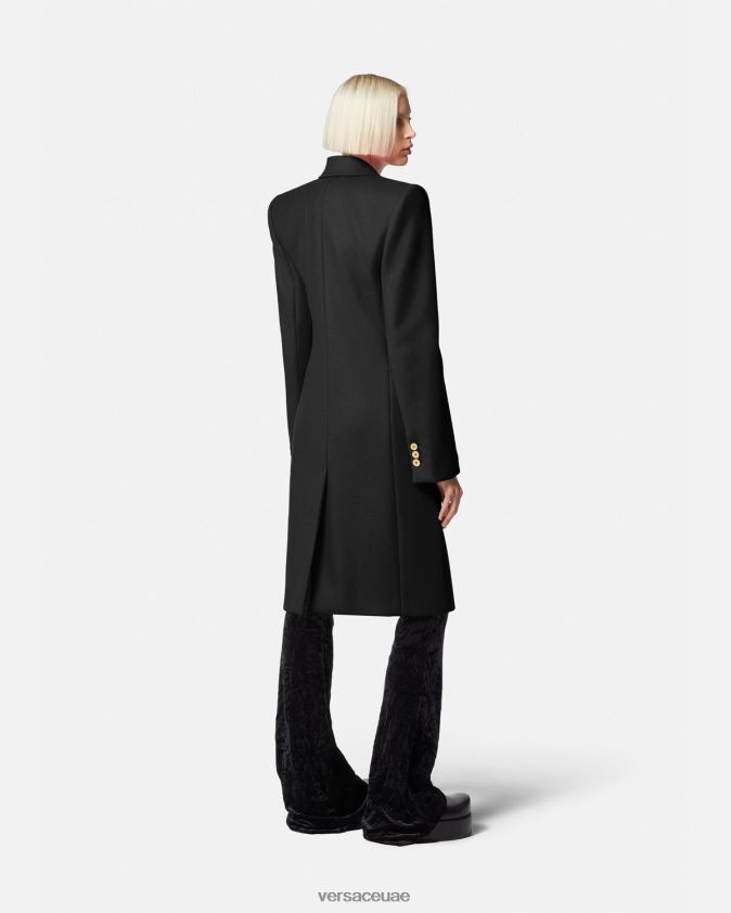 نحيف ميدوسا معطف طويل من الصوف Versace أسود 0FVD2J91 ملابس