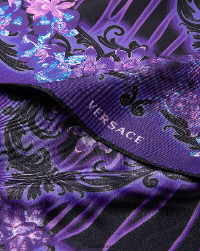 نحيف الأوركيد الباروك فولارد الحرير Versace البنفسجي والطباعة 0FVD2J921 مُكَمِّلات