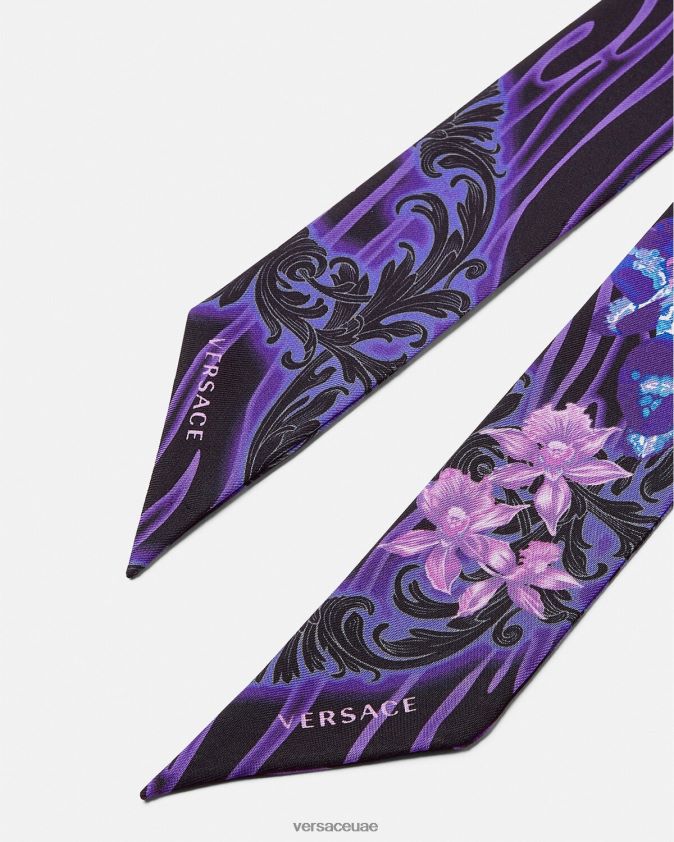 نحيف ربطة عنق وشاح حرير أوركيد باروكو Versace البنفسجي والطباعة 0FVD2J923 مُكَمِّلات