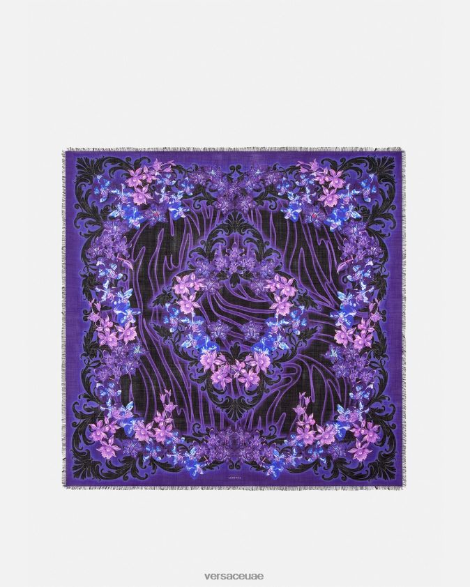 نحيف شال من مزيج صوف الأوركيد الباروكي Versace البنفسجي والطباعة 0FVD2J924 مُكَمِّلات