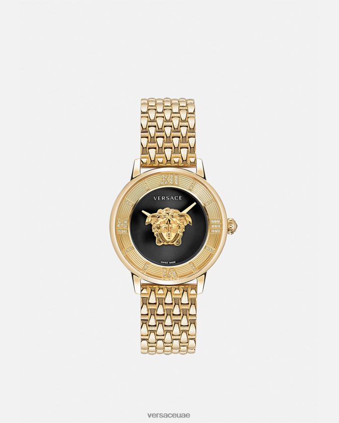 نحيف ساعة لا ميدوسا الماسية Versace الذهب الأسود 0FVD2J962 مُكَمِّلات