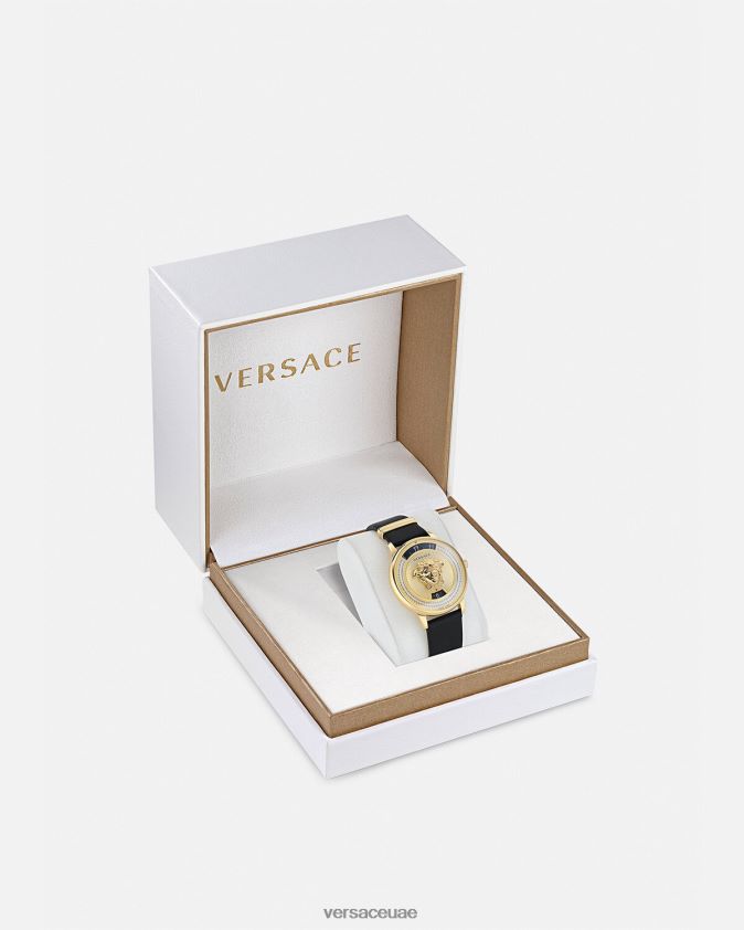 نحيف ساعة ميدوسا أيقونة الماس Versace الذهب الأسود 0FVD2J963 مُكَمِّلات