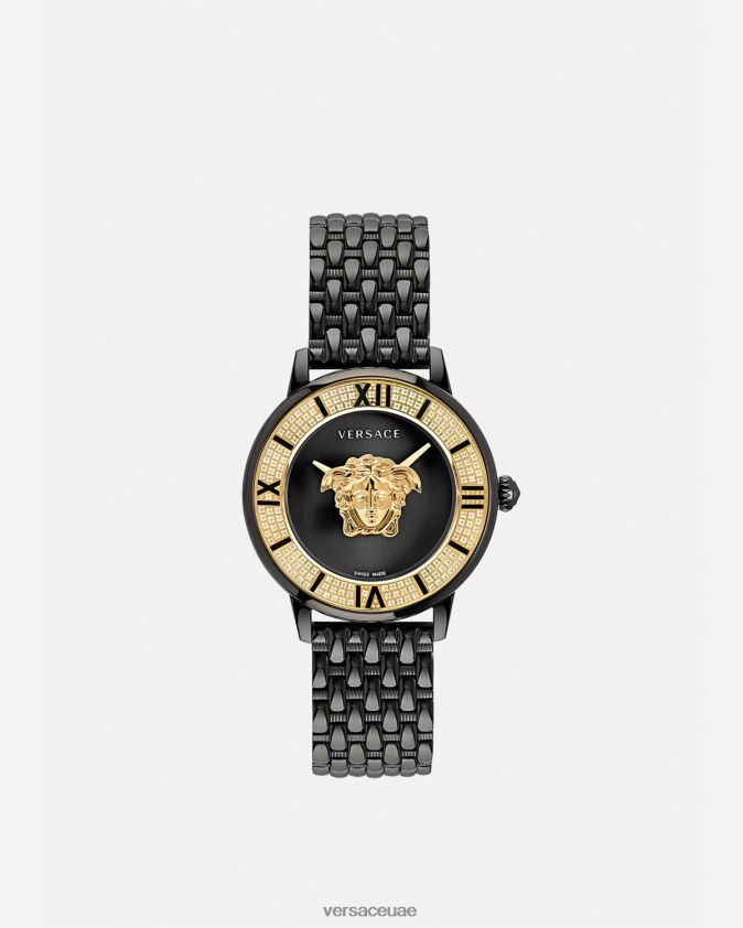 نحيف ساعة لا ميدوسا الماسية Versace أسود 0FVD2J973 مُكَمِّلات