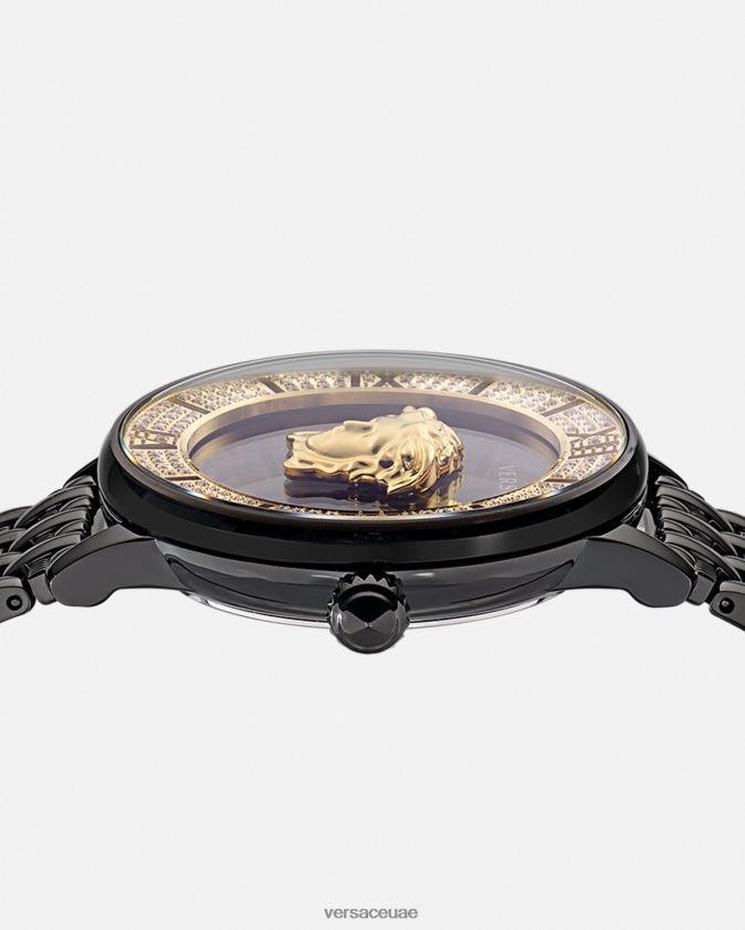 نحيف ساعة لا ميدوسا الماسية Versace أسود 0FVD2J973 مُكَمِّلات