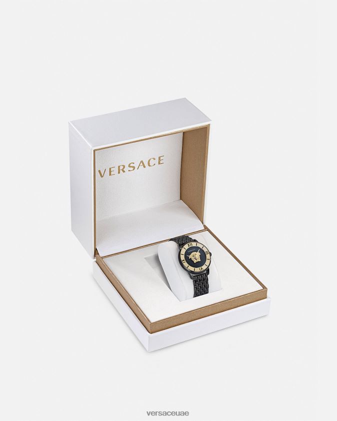 نحيف ساعة لا ميدوسا الماسية Versace أسود 0FVD2J973 مُكَمِّلات
