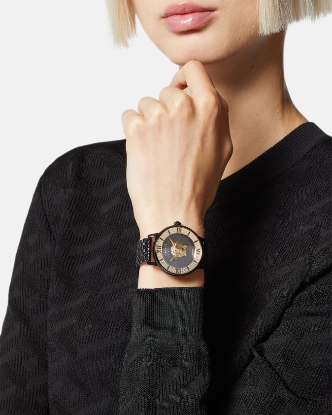 نحيف ساعة لا ميدوسا الماسية Versace أسود 0FVD2J973 مُكَمِّلات