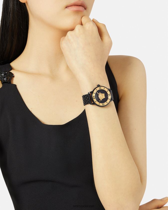 نحيف ساعة لا ميدوسا Versace أسود 0FVD2J984 مُكَمِّلات