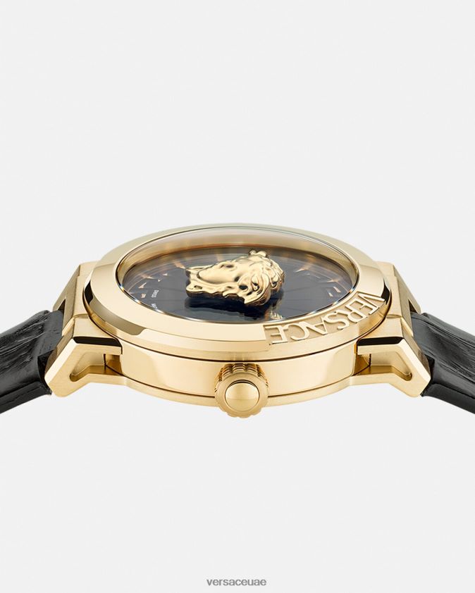 نحيف ساعة ميدوسا اللانهائية Versace الذهب الأسود 0FVD2J995 مُكَمِّلات