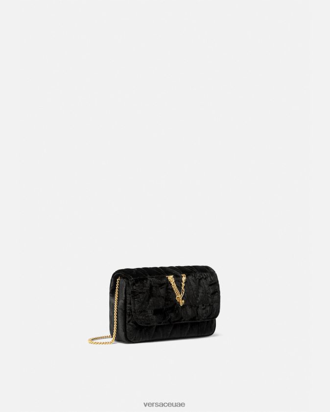 نحيف حقيبة صغيرة مخملية من Virtus Versace أسود 0FVD2J377 أكياس