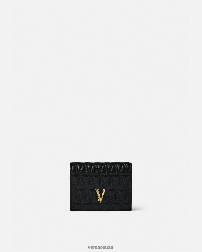نحيف محفظة Virtus مبطنة ثنائية الطي Versace أسود 0FVD2J577 مُكَمِّلات