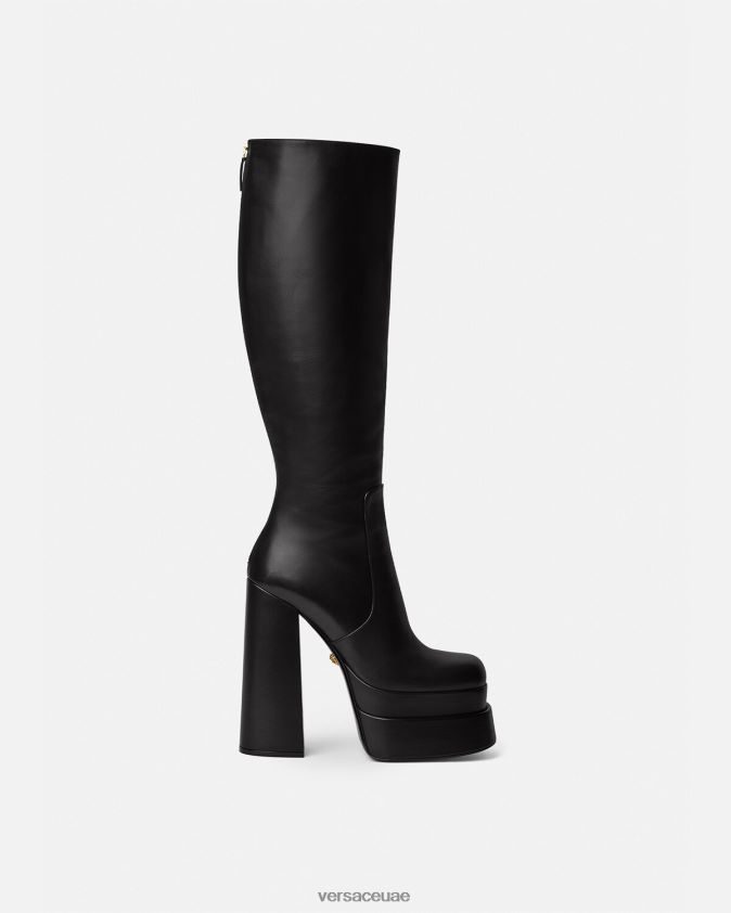 نحيف منصة aevitas أحذية عالية في الركبة Versace أسود 0FVD2J477 حذاء
