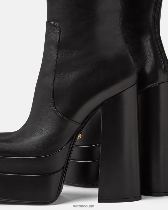 نحيف منصة aevitas أحذية عالية في الركبة Versace أسود 0FVD2J477 حذاء